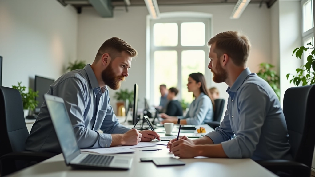 Tým specialistů na přístupný web design pracující v kanceláři